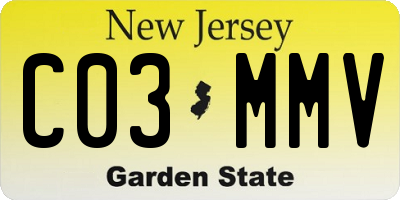 NJ license plate C03MMV