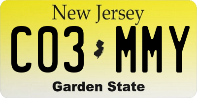 NJ license plate C03MMY