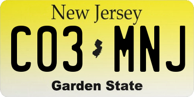 NJ license plate C03MNJ