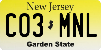 NJ license plate C03MNL