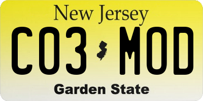 NJ license plate C03MOD