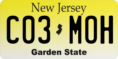 NJ license plate C03MOH