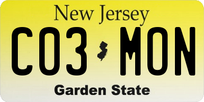 NJ license plate C03MON