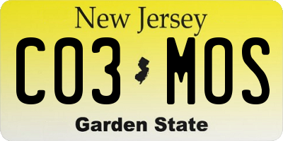 NJ license plate C03MOS