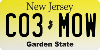 NJ license plate C03MOW