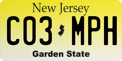 NJ license plate C03MPH