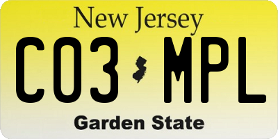 NJ license plate C03MPL