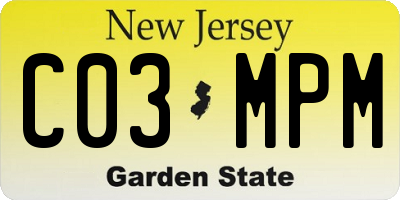 NJ license plate C03MPM