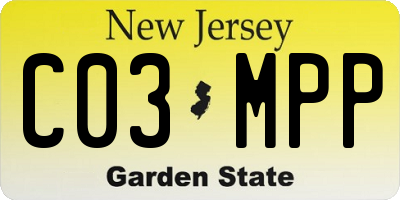 NJ license plate C03MPP