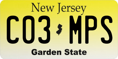 NJ license plate C03MPS