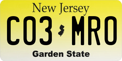NJ license plate C03MRO
