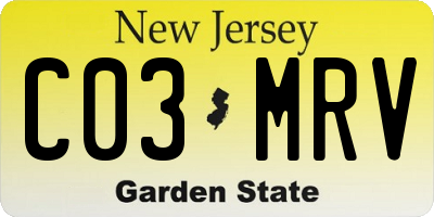 NJ license plate C03MRV