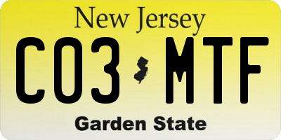 NJ license plate C03MTF
