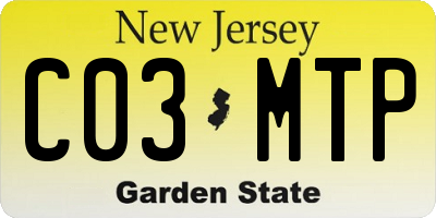 NJ license plate C03MTP