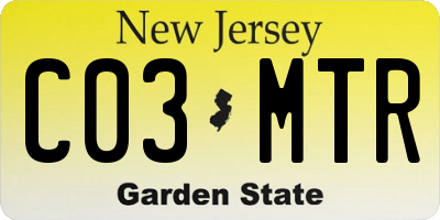 NJ license plate C03MTR