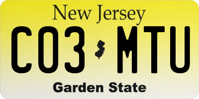 NJ license plate C03MTU