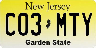 NJ license plate C03MTY