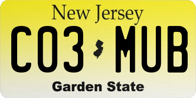NJ license plate C03MUB