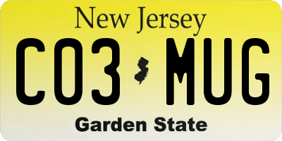 NJ license plate C03MUG