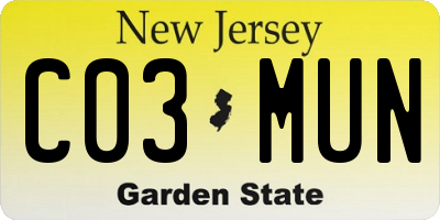 NJ license plate C03MUN