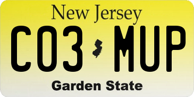 NJ license plate C03MUP