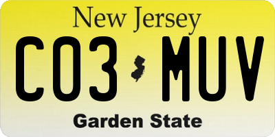 NJ license plate C03MUV