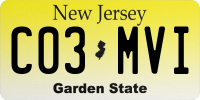 NJ license plate C03MVI