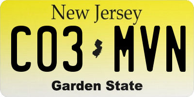 NJ license plate C03MVN