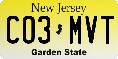 NJ license plate C03MVT