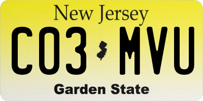 NJ license plate C03MVU
