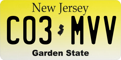 NJ license plate C03MVV