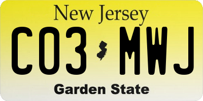 NJ license plate C03MWJ
