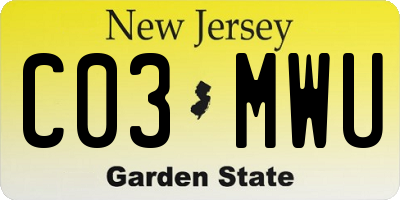 NJ license plate C03MWU