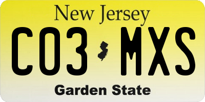 NJ license plate C03MXS