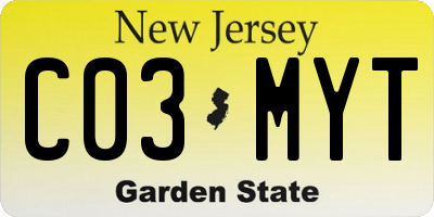 NJ license plate C03MYT