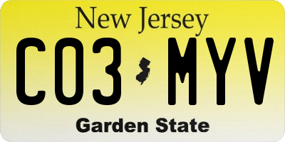 NJ license plate C03MYV