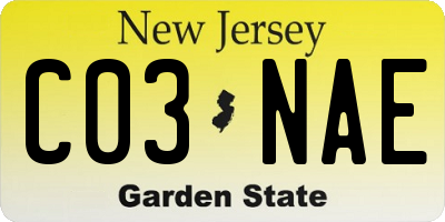 NJ license plate C03NAE