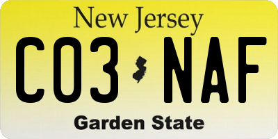 NJ license plate C03NAF