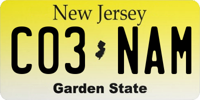 NJ license plate C03NAM