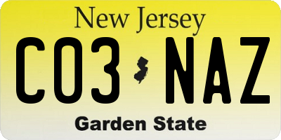 NJ license plate C03NAZ