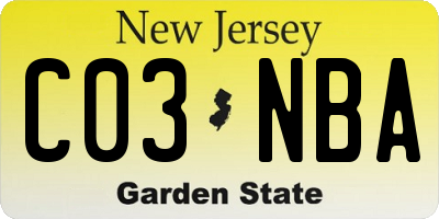 NJ license plate C03NBA