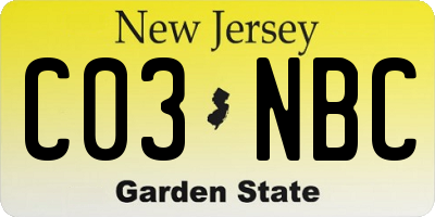NJ license plate C03NBC