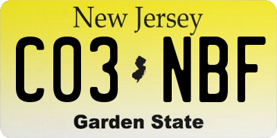 NJ license plate C03NBF