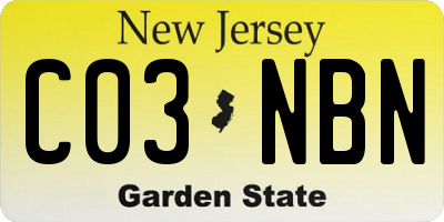 NJ license plate C03NBN