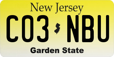 NJ license plate C03NBU