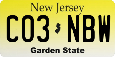 NJ license plate C03NBW