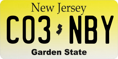 NJ license plate C03NBY