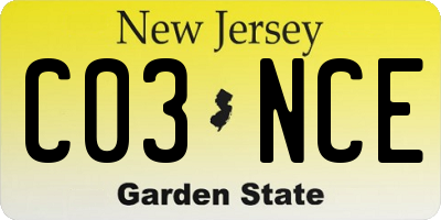 NJ license plate C03NCE