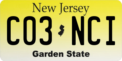 NJ license plate C03NCI