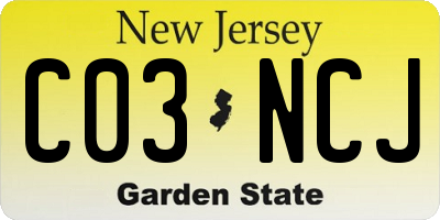 NJ license plate C03NCJ